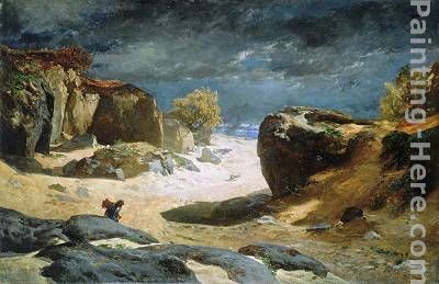 Jules Joseph Augustin Laurens Il sentiero delle sabbie a Fontainebleau